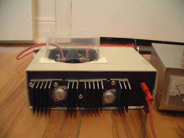 Front view of completed DIY/homemade 30kV high voltage power supply.