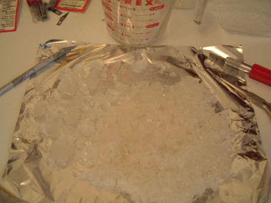 Step 9 in making rochelle salt piezoelectric crystal, the
      end result.