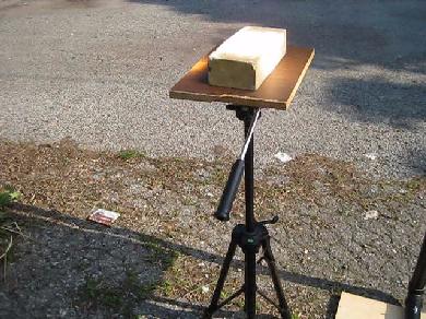 The tripod cooking stand for my fresnel solar cooker.