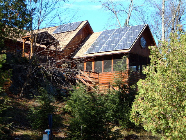 Solar power/photovoltaic panels/array on a roof.