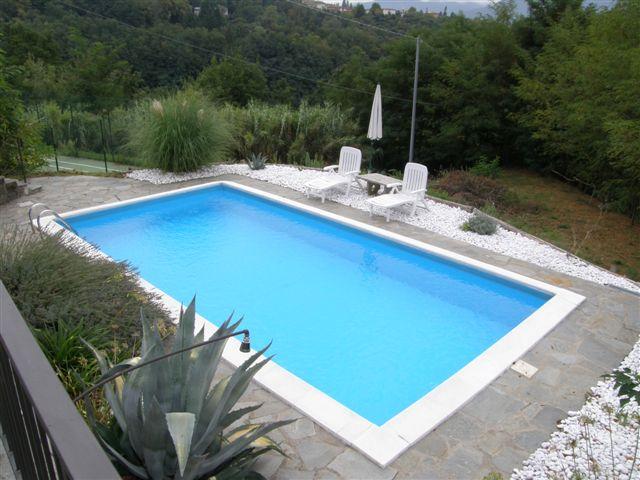 Solar heated pool in Barga, Tuscany.