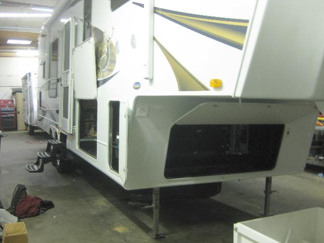 Motor home bays for putting solar system components.