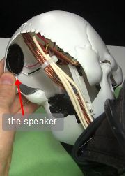 The speaker for the Arduino controlled skull.