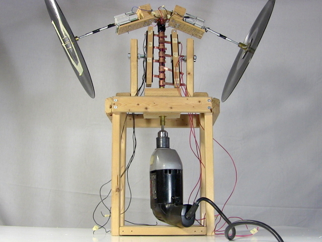 The gyroscope's 'T' with the drill.