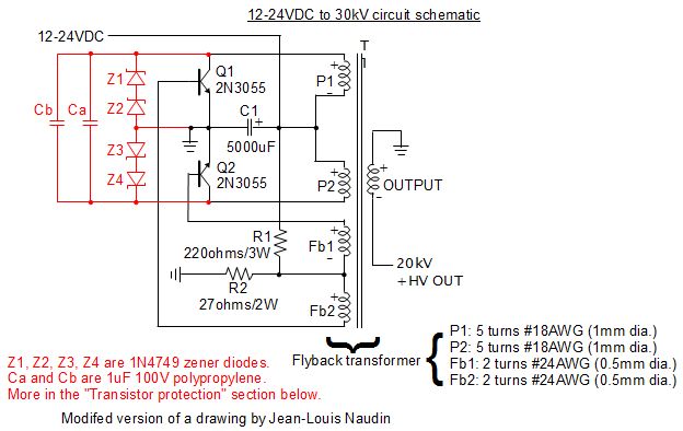 Flyback PSU with built in diodes schematic.