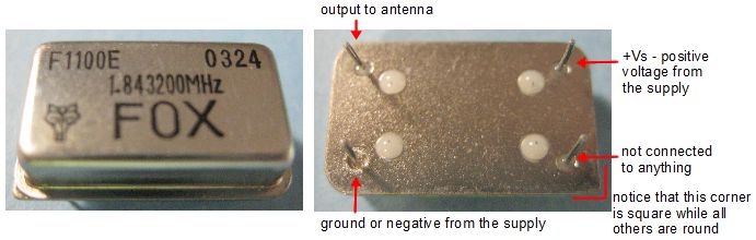 The 1.8MHz oscillator chip for the simple AM radio transmitter.