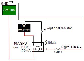 Optional resistor for the relay circuit.