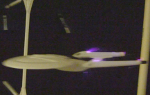 Star Trek Enterprise model with ion propulsion added.