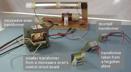 Microwave oven and other transformers I've tried for making earbuds work with crystal radios.