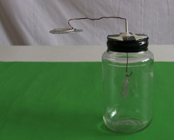 Inductively charged electroscope awaiting testing.