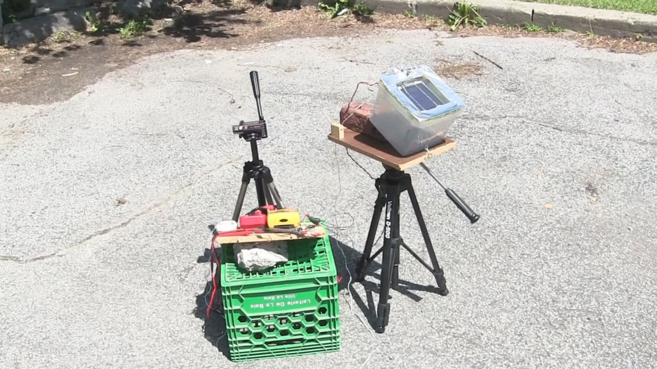 Concentrated solar power test 1 with normal sunlight and no cooling.