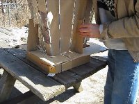 Setting up the cone solar cooker.