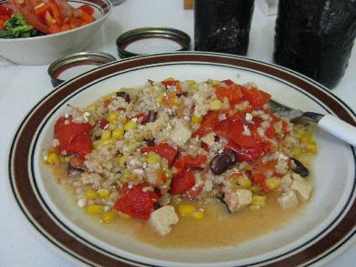 Solar cooked stuffed pepper.