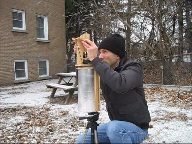 Filling in a Sun Chart using a DIY shade finder.