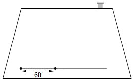 Diagram showing measuring 6' from the left of the solar array frame's bottom rail.