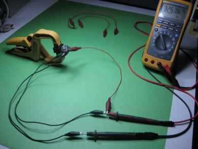 The setup for testing the efficiency of the different ways of connecting to the 2n3055 transistor solar cell.