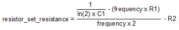 555 timer formula for resistance from frequency.