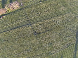 Hexacopter's view looking down during one atmospheric electricity
      test run.