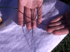 The six sharp points for generating electricity using atmospheric
      electricity.