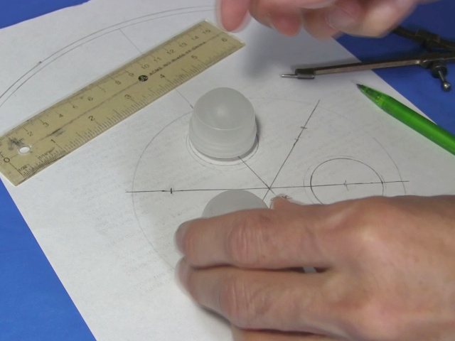 Designing the caster positions on paper for BB-8's head.