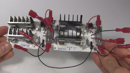 Homemade/DIY dual H bridge - top view.