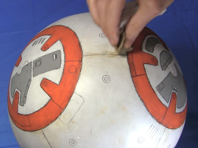 Weathing BB-8's ball.