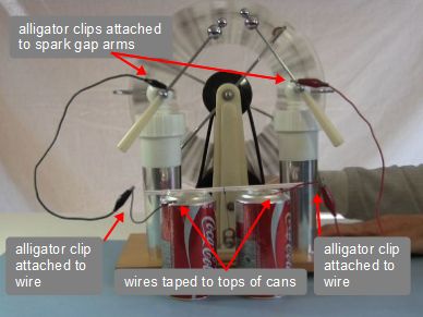 Using a Wimshurst machine as the charge source for the Franklin's bell.