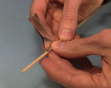 Making an aluminum foil cylinder a using dowel for the Enterprise nacelles for ion propulsion.