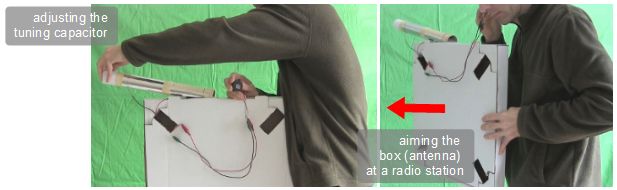 Tuning the loop antenna crystal radio.