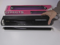 UV fluorescent lamp - black light.