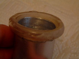 Resin hardened on the outer electrode for the electric field
thruster.